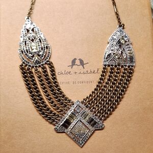 Chloe + Isabel Art Deco Chain Swag Statement Necklace